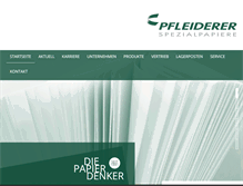 Tablet Screenshot of pfleiderer-spezialpapiere.com